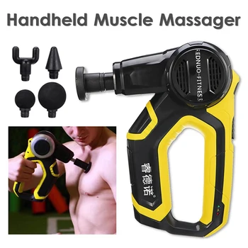 

Handheld 4 Guns Therapy Muscle Massager 3 Speed ​​Electric Vibration Heads Percussion Machine Professional Relax Muscle Tools