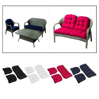 

2-Seat Deluxe Outdoor Indoor Patio Porch Swing Seat Cushion Weather Resistant Includes Cotton Back Cushion and Seater Pad