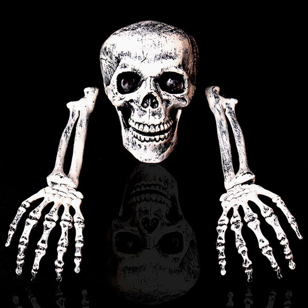 

Bar Ornament Ground Stake Reusable Decoration Skulls Graveyard Prop Home DIY Lifelike Halloween Party Lawn Scary Skeleton Bones