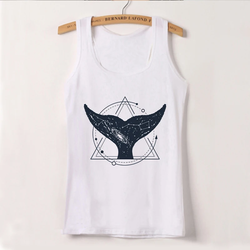 Camisole, женские майки, Vogue Belief Of The Universe, футболка с принтом, Женская Повседневная Свободная майка Harajuku размера плюс, спортивные майки - Цвет: 1347