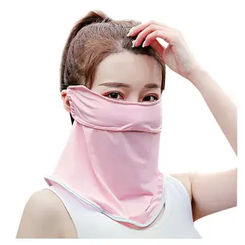 

Sunscreen UV Sunshade Face Mask Dustproof Neck Protector Ice Silk Face Mask Multifunctional Dustproof Solid color popular