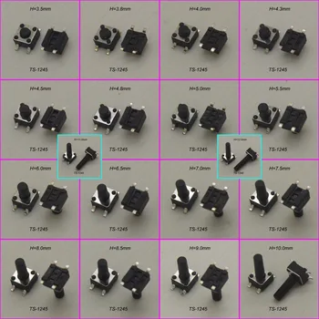 

1000PCS 4.5X4.5X3.5/3.8/4.0/4.3/4.5/4.8/5/5.5/6/6.5/7/7.5/8/8.5/9/10/11/12MM SMT 4PIN 12V Tact Switch Momentary Push Button