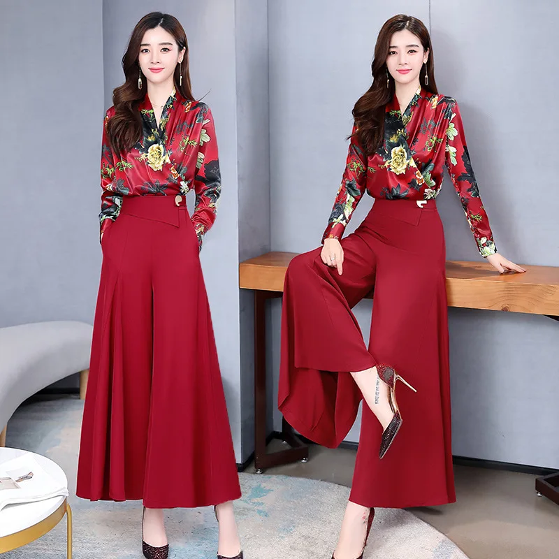 

Goddess-Style Fashion Set 2020 Spring New Style High-waisted Slimming Large Size Pendant Sense Loose Pants Skirt Two-Piece Set W