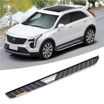 شراء2 قطع تناسب كاديلاك-XT4 2019 2020 2021 سبائك الألومنيوم تشغيل مجلس الجانب خطوة Nerf بار منصة حامي-أسود