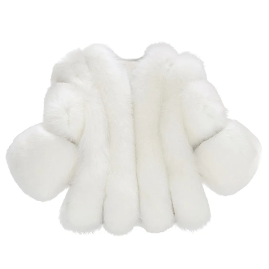 Новинка, Женское пальто Harajuku, модные однотонные куртки, меховое короткое пальто из искусственного меха, Manteau Femme Hiver - Цвет: White