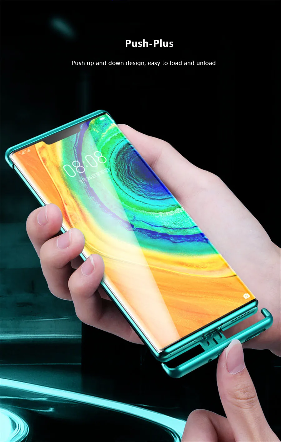 Для huawei mate 30 20 Pro чехол Роскошный металлический бампер стекло прозрачная задняя крышка для huawei mate 20 30 Push-Pull Бескаркасный чехол