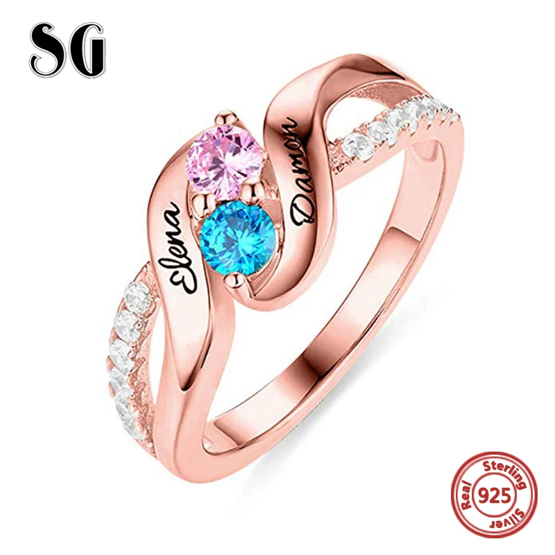 SG новое кольцо из стерлингового серебра 925 для женщин персонализированное модное кольцо с полудрагоценным камнем для подарков