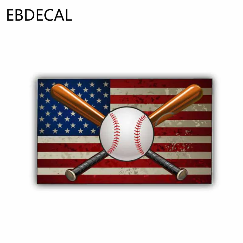 EBdecal креативный бейсбольный Флаг США для Авто/бампер/окно/наклейка на стену