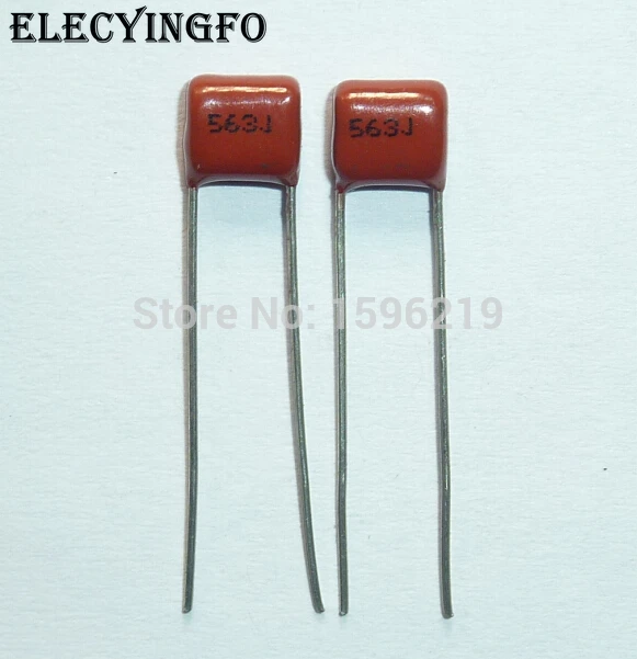 10pcs CBB capacitor 563 100V 563J 0.056uF 56nF P5 CL21 Metallized Polypropylene Film Capacitor | Электронные компоненты и
