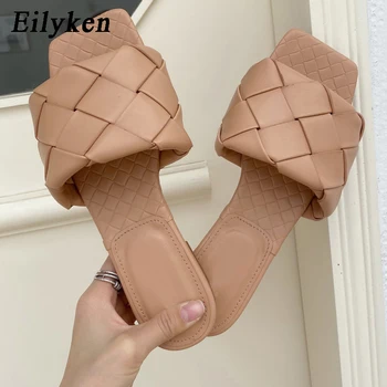 

Eilyken 2020 Summer Network Red Stars Explosive Style Braiding Flat Base Slippers Women Outdoor Leisure Beach Shoes Sandals