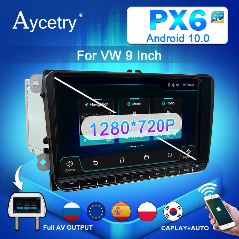 Для Volkswagen VW golf 6 5 passat B7 B6 polo skoda octavia автомобильное радио 2 Din Android 10 auroradio GPS навигация