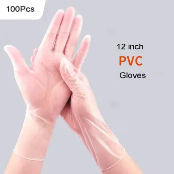 

50pairs 12inches Long Disposable Powder Free Cleaning Work Safety PVC Gloves