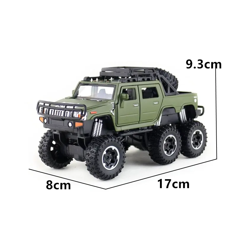 1:32/литая металлическая модель/внедорожник Hummer Monster Police/светильник и