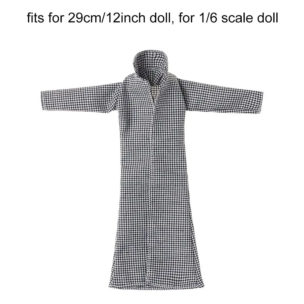 1/6 Scale Doll Plaid Overcoat Mini Parka Coat Toy Clothes Dolls Accessories Dollhouse Winter Outfits Dress Up Game doll accessories,doll clothes,plush doll accessories,barbie doll clothes