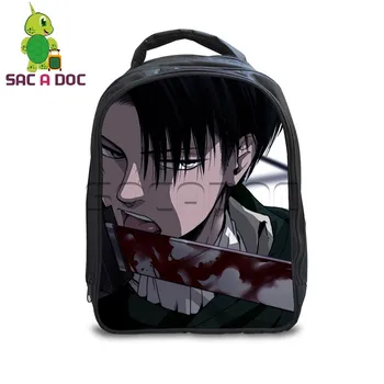 

Sac A Doc 13 Inch Anime Attack on Titan Backpack Kids Kindergarten School Backpack Boys Girls Levi School Bags Daily Backpack