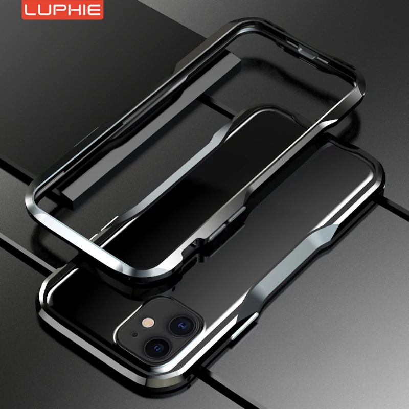 Для iphone 11 Pro MAX 7 8 Plus X XR XS чехол роскошный чехол Бампер Тонкий Жесткий 3D 360 Защитный корпус металлический бампер алюминиевая рамка - Цвет: Черный