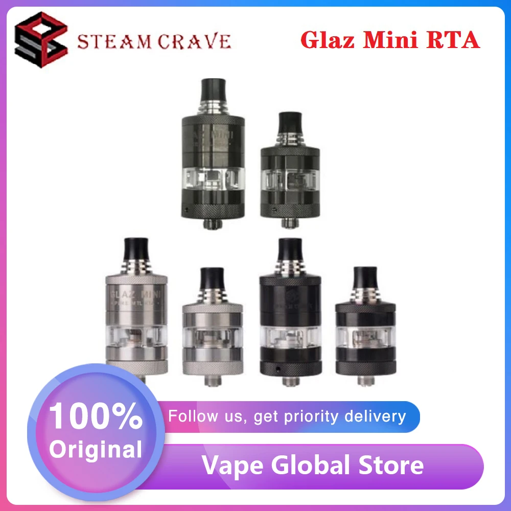 ГОРЯЧАЯ оригинальная электронная сигарета Glaz Mini RTA 2 мл/5 мл бак с одной насадкой и