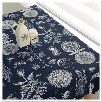 

half meter flower tree butterfly insect print cotton linen fabric for curtain table sofa cloth T1119
