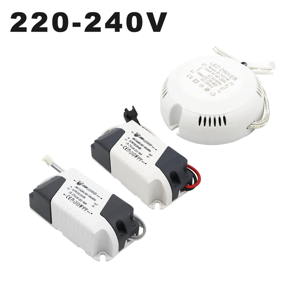 AC220 240V вход 8 24 Вт Светодиодный драйвер постоянного тока 25 80 в 220ма выход круговой