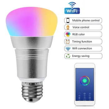 

LED Bulb WIFI Smart Aluminum With Alexa White Home Multifunctional APP Control Bedroom Living Room Dimmable Bayonet Cap