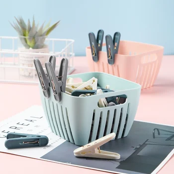 

Hot 24Pcs Multi-Function Drying Clip Household Plastic Clothespin Windproof Strength Clips with Basket