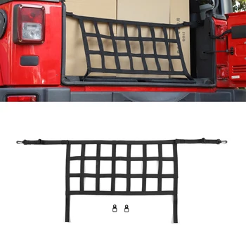 

for Jeep Wrangler JK 2007-2017 Rear Trunk Isolation Network Car Interior Accessory Trunk Organizer Cargo Net Oxford Cloth Black