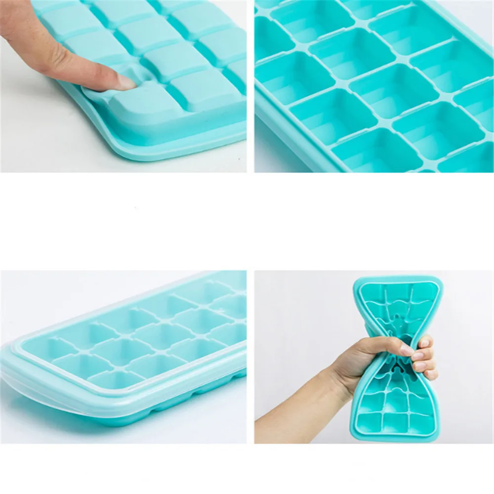 24 сетки с крышкой форма для приготовления льда квадратной формы силиконовый лоток для льда фрукты панель лотка для мороженого инструменты для мороженого кухонные аксессуары