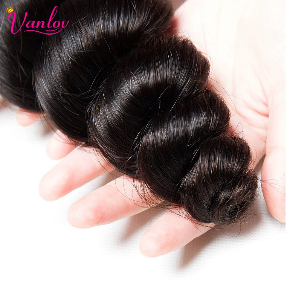 Loose Wave Bundles Malaysian Hair Weave Bundles 3 Bundles 100% Remy Human Hair Bundles Natural Black Wholesale Vanlov Hair (10)