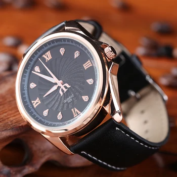 

New Leather Top Men Fashionable Quartz Watch Business Casual Big Shell Style Watch New Hot Sale Gift