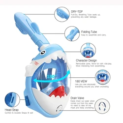 Selfree Diving Mask for Kids Full Face HD Anti Fog Anti-Leak Swimming Masks Children Snorkel Diving Underwater Snorkel Masks