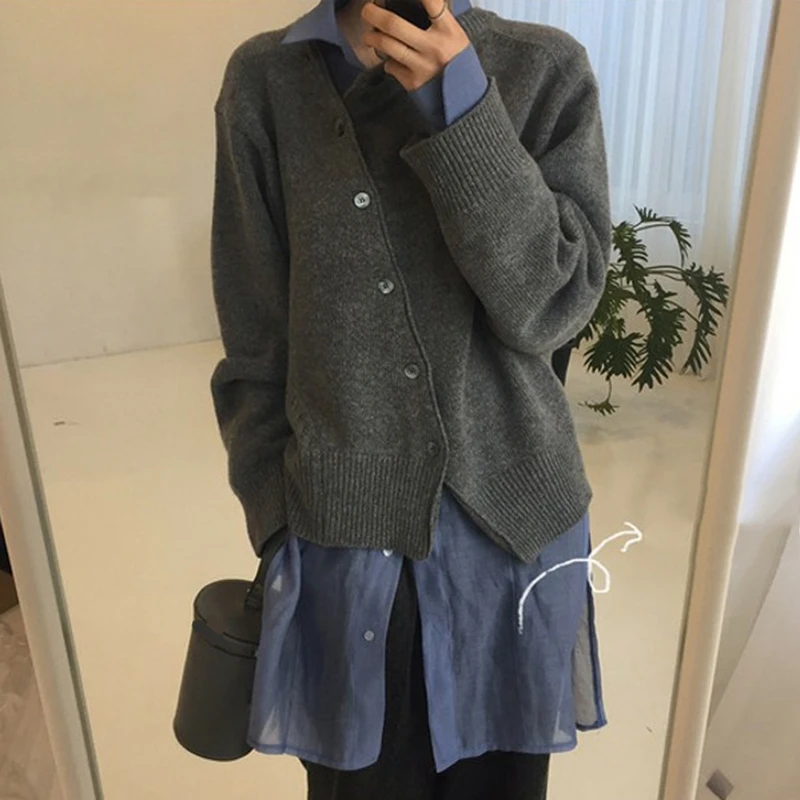 Cena RealShe Cashmere sweter kobiety 2019 O Neck z długim rękawem jednolita, z guzikami sweter kobieta sweter elegancki Casual luźne swetry damskie