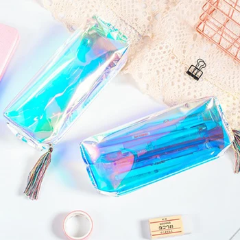 

1 PCS Transparent Hologram Holographic Laser Bag Makeup Bag Pencil Case Card Wallet