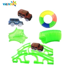 Светящийся гоночный автомобиль трек Светящиеся в темноте игрушки пересечение/туннель/Арка мост автомобиль набор изгиб Flex автомобили игрушки для детей brinquedos