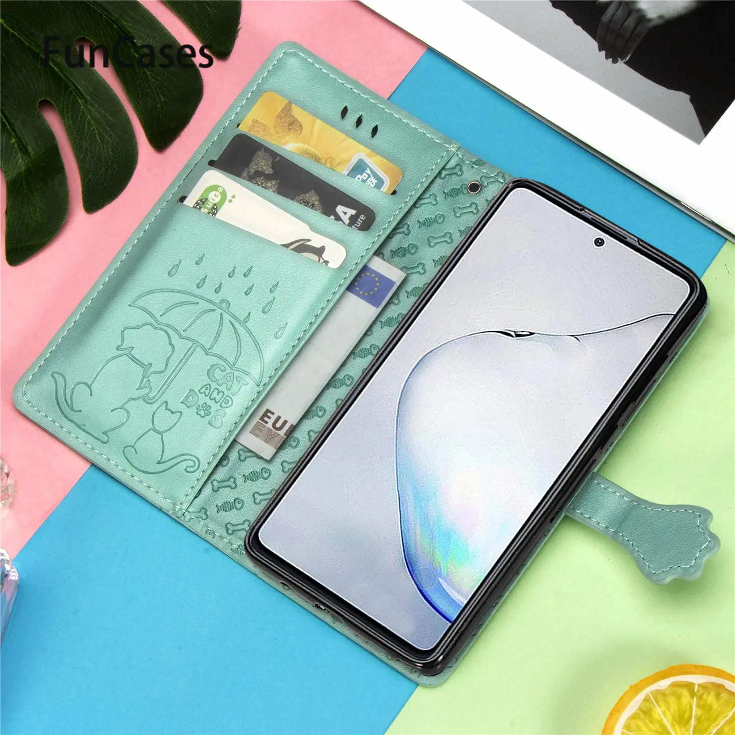 P40 Pro Чехол книжка с мультяшным рисунком для Huawei чехлы цветочным принтом etui Csse|liquid