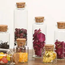 5 шт./лот прозрачная пробковая бутылка Mason Jar сообщение флаконы DIY желаний бутылки маленькие стеклянные банки пробковая пробка украшения дропшиппинг