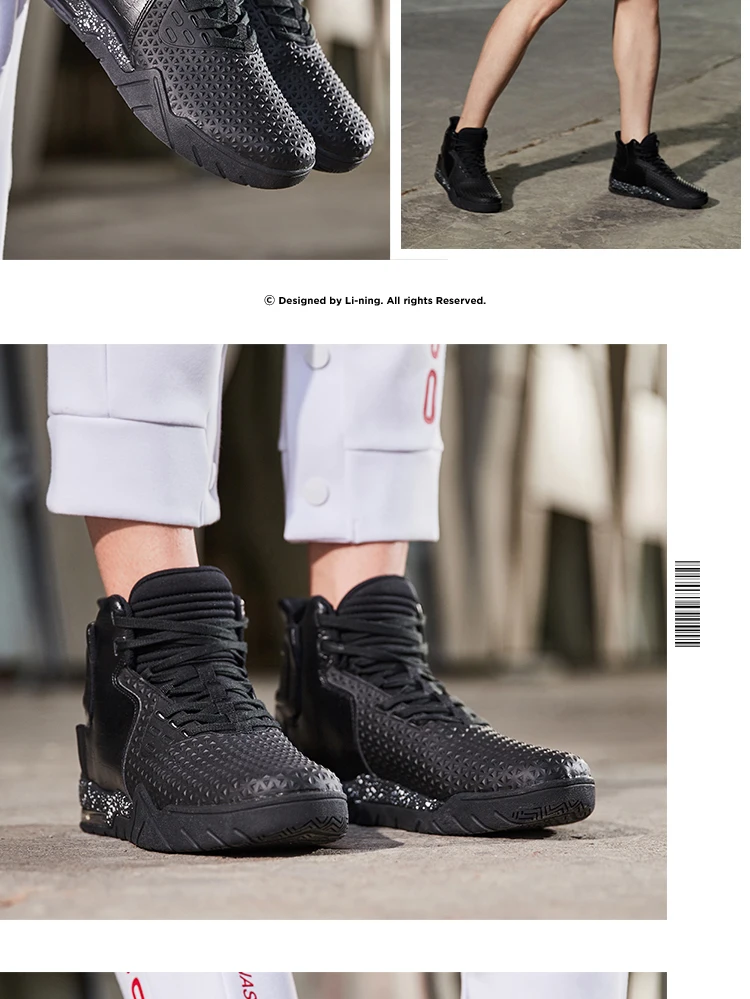 Li-ning Мужская Баскетбольная обувь, баскетбольные кроссовки для мальчиков, черные красные кроссовки с высоким берцем, повседневная фитнес-обувь, белые кроссовки