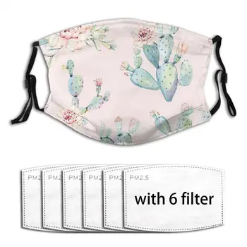 

Pink Cactus Windproof Breathable Anti Dust Woman Men Mouth Mouth-muffle Organizer Dust Mouth Masks cover With filter