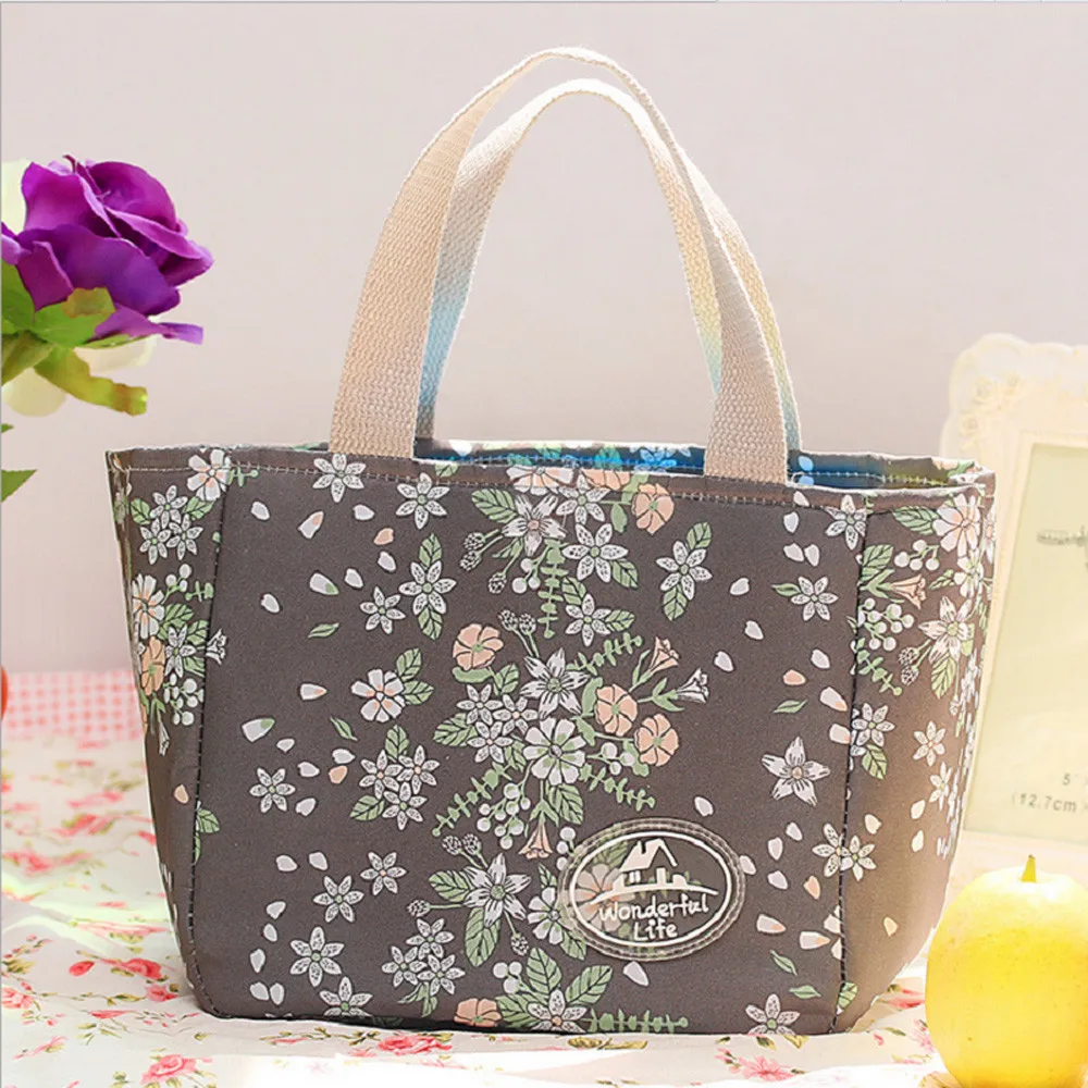 

Lunch Bag for Kids Women 2019 New Floral Insulated Thermal Cooler Lunch Box Carry Tote Picnic Case Storage Bags bolsa térmica