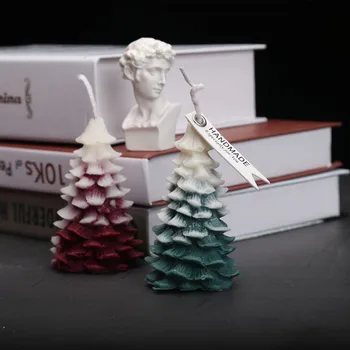 

christmas tree DIY Plaster candle Mould For home Decoration Silicone Candle Molds Bee wax candle mold