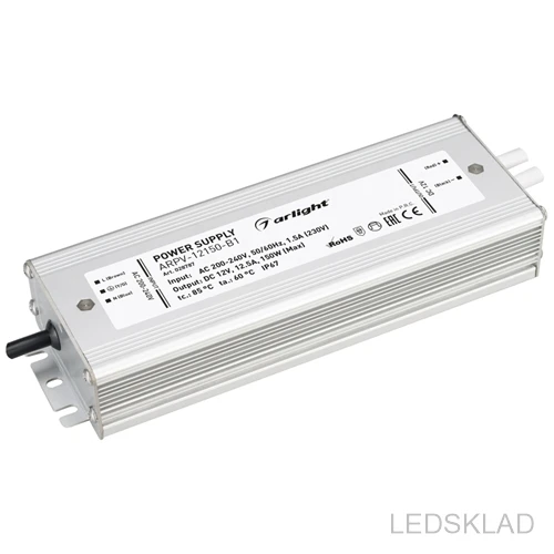 028787 Блок питания ARPV-12150-B1 (12V 12 5A 150W) (ARL IP67 Металл 3 года)-1шт. Arlight | Лампы и освещение