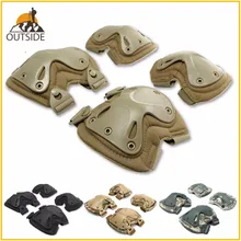 4 PCS Tactical Paintball Accessories Protection Knee Pads & Elbow Pads Set for Outdoor Climbing Skating Training Elbow Kneecap