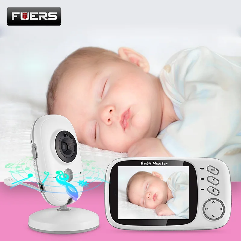

Fuers 3.2 inch Wireless Video Color Baby Monitor High Resolution Baby Nanny Security Camera Night Vision Temperature Monitoring