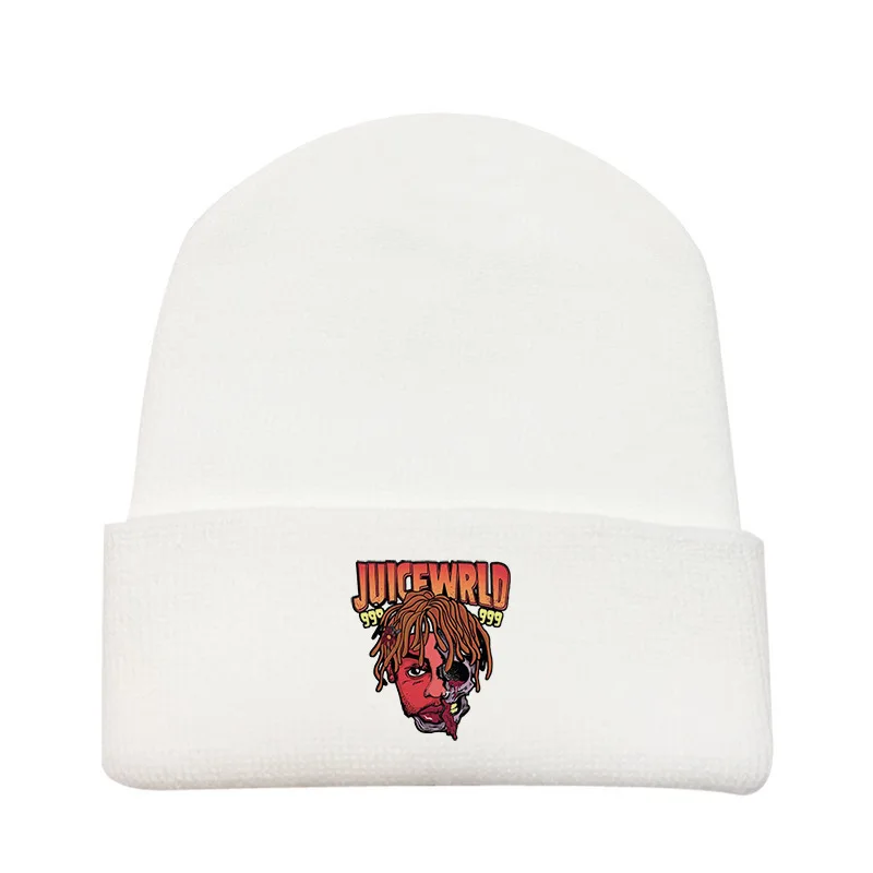 

Juice Wrld Knitted Hats Unisex Solid Hip-hop Skullies Knit Winter Hat White Black Outdoor Casual Sport Cap