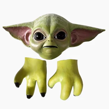 

Movie The Star Wars Bady Yoda Cosplay Mask Glove Latex Animal Funny Halloween Ball Costume Props