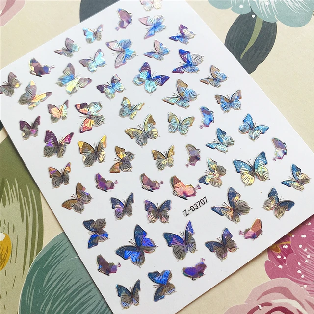 Z-D3702 Z-D3706 Colorful butterfly 3D Back glue Nail decal Nail sticker Nail decoration Nail art Nail ornament Z-D3707