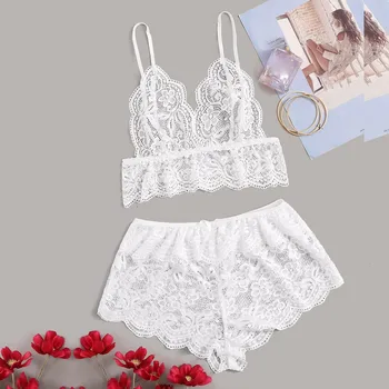 

Fashion нижнее белье Women White Sexy Lace Lingerie Underwear Bra Thong Set S-XL White lace suit sexy underwear the new 04*