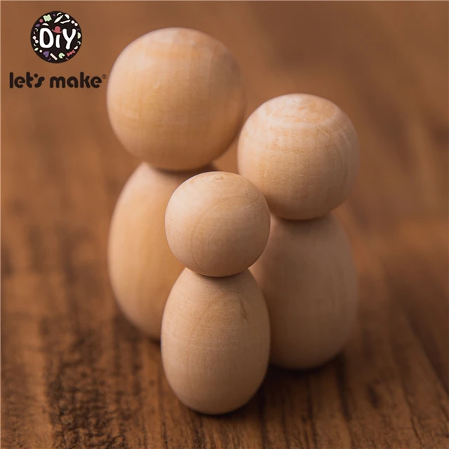 15PC New Wooden Peg Dolls Maple Round Body Wood Dolls Painting DIY Home Nursery Decoration Peg Dolls Christmas Gifts Toys 2020 3