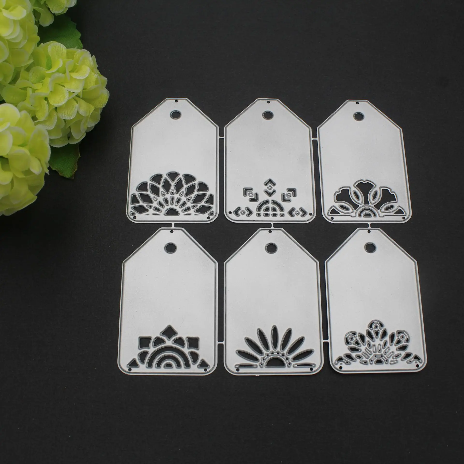 

6pcs Tags Metal Cutting Dies for Craft Dies Scrapbooking DIY Album Embossing Paper Die Cut New Dies for 2019 Decor
