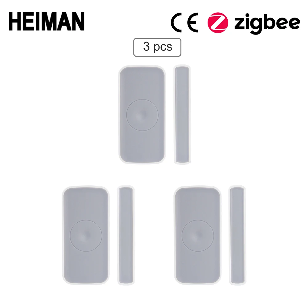 HEIMAN Zigbee магнитный переключатель детектор открытия двери и окна датчик сигнализации для умного дома охранной сигнализации дома - Цвет: 3 pcs