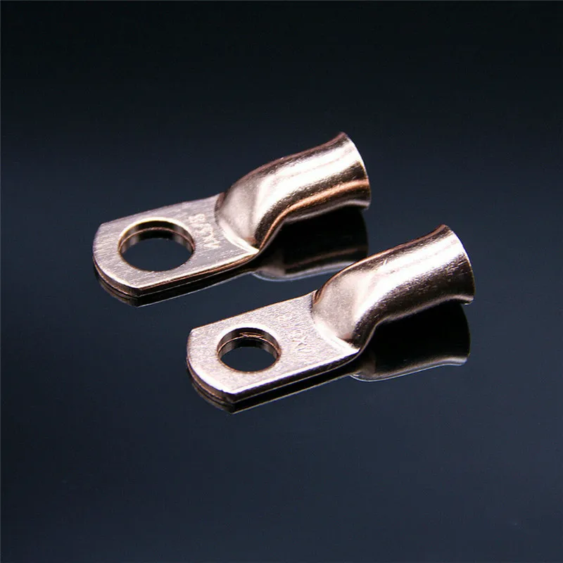 

10pcs Wire Ring Terminal Copper Car Audio Terminals 3"" spring clamp 1 AWG Gauge 1/2 Connectors